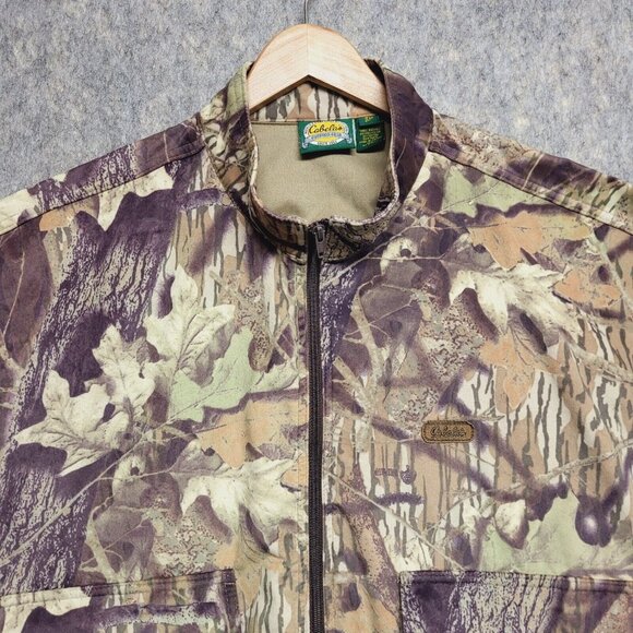 Cabela's Mens Jacket XL Microdenier Soft Nylon Bomber Break Up Camoflage Zip - Picture 3 of 13